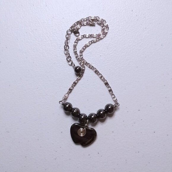 One-of-a-kind Hematite Apple Beaded Necklace! Teacher's Gift? Apple of your Eye? - Picture 5 of 9